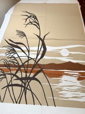 Marushka Unstretched Canvas Mid Century Wall Art Lake Scene 43” X 32”